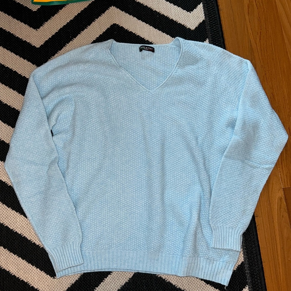Made in Italy Light Blue Pullover Sweater One Size